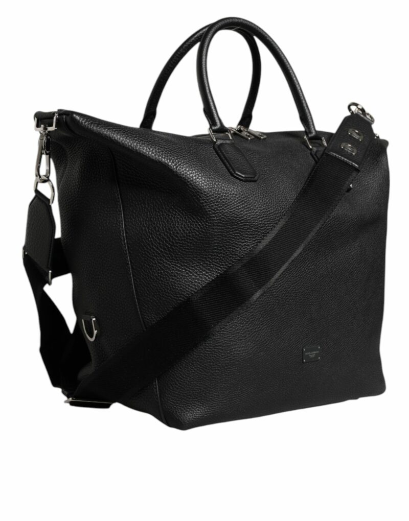 Dolce & Gabbana Black Calfskin Leather Hand Shoulder Duffle Bag - Image 4