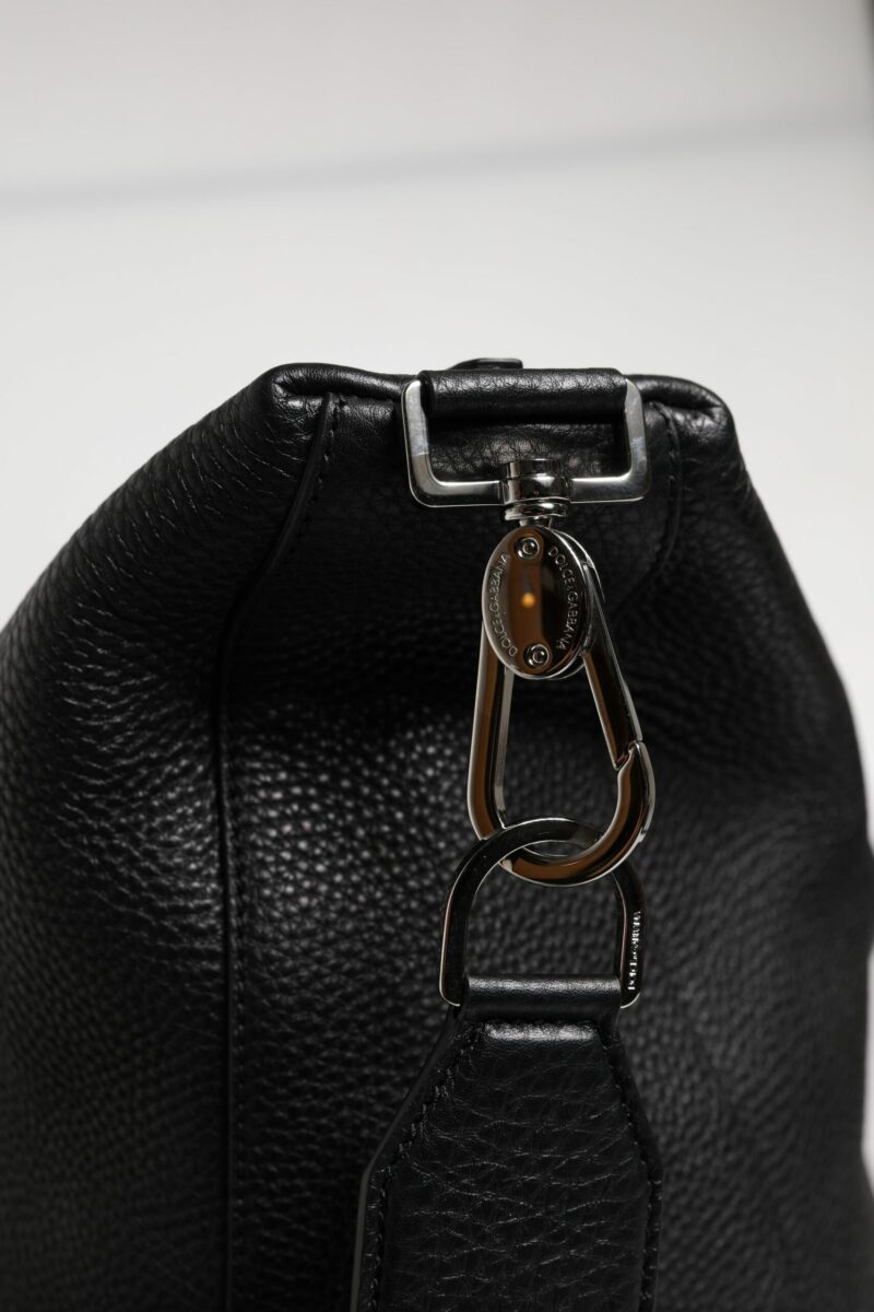 Dolce & Gabbana Black Calfskin Leather Hand Shoulder Duffle Bag - Image 8