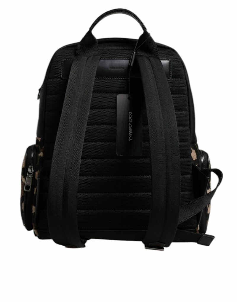 Dolce & Gabbana Multicolor Leopard Print DG Logo Plaque Men Backpack Bag - Image 5