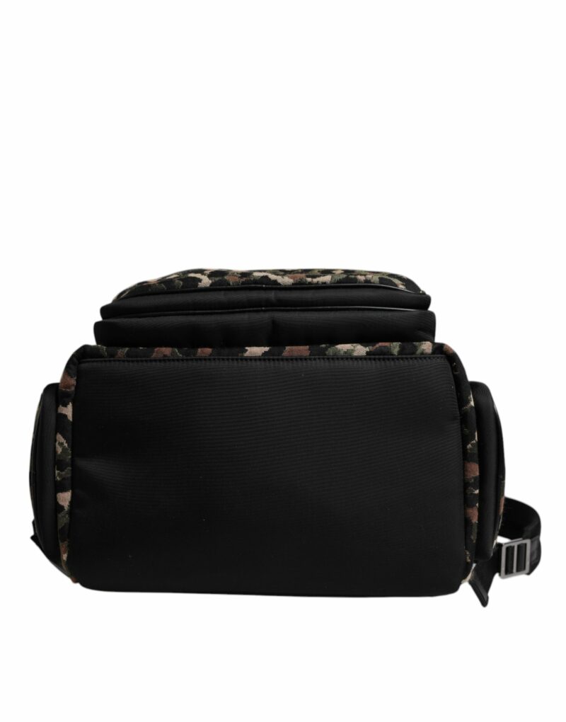 Dolce & Gabbana Multicolor Leopard Print DG Logo Plaque Men Backpack Bag - Image 6