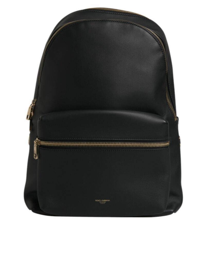 Dolce & Gabbana Black DG Leather Logo Print Travel Back Pack Bag