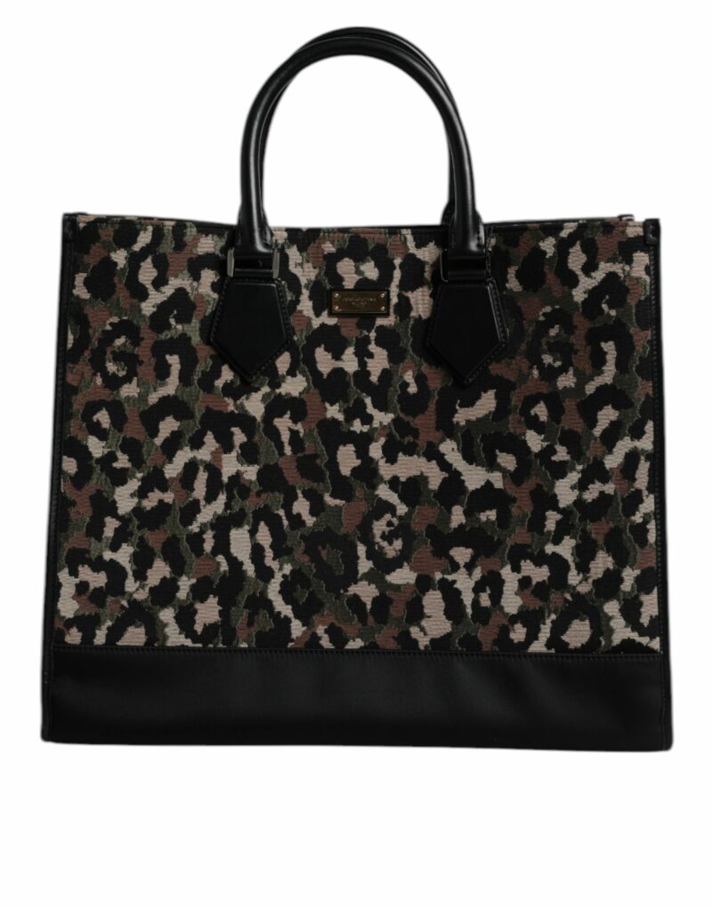 Dolce & Gabbana Multicolor Leopard Shopping Tote Shoulder Bag - Image 2