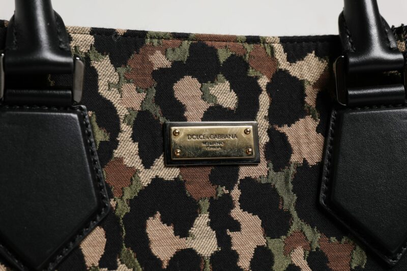 Dolce & Gabbana Multicolor Leopard Shopping Tote Shoulder Bag - Image 3