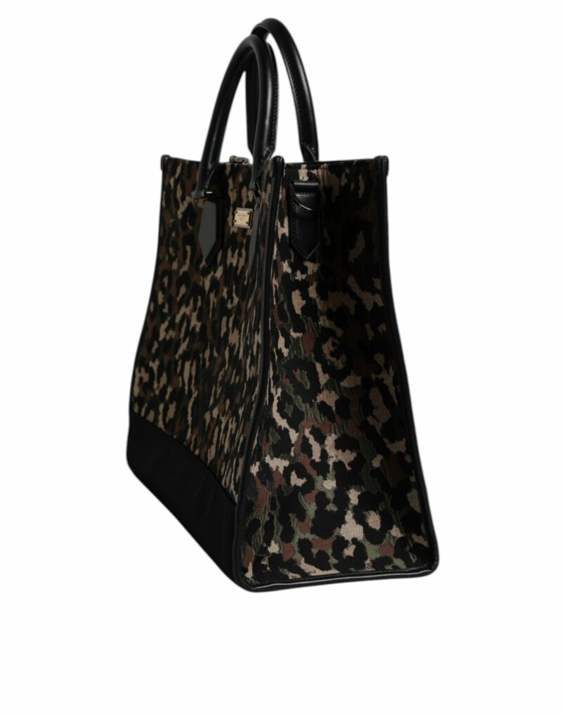 Dolce & Gabbana Multicolor Leopard Shopping Tote Shoulder Bag - Image 4