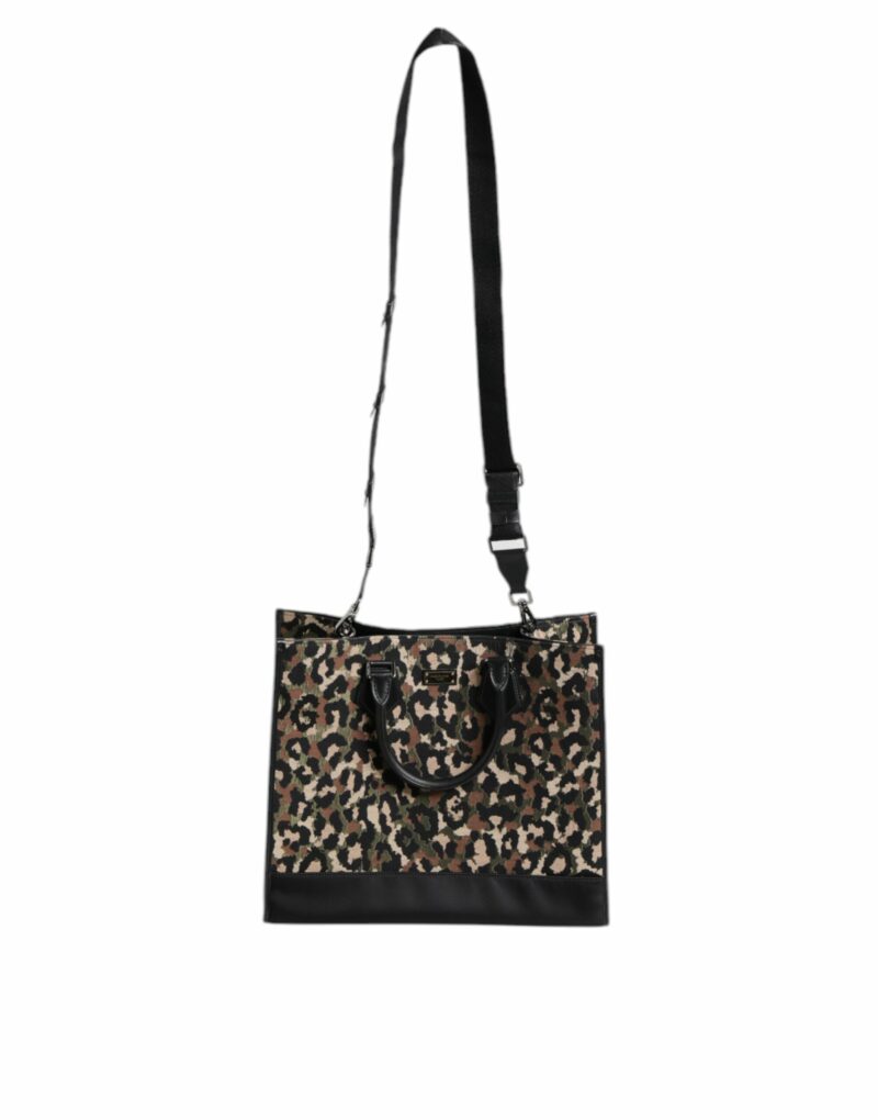 Dolce & Gabbana Multicolor Leopard Shopping Tote Shoulder Bag - Image 8