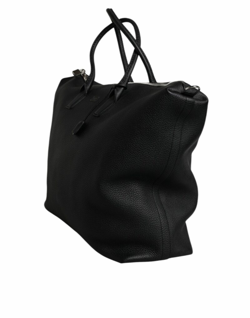 Dolce & Gabbana Black Calfskin Leather Hand Shoulder Duffle Bag - Image 4