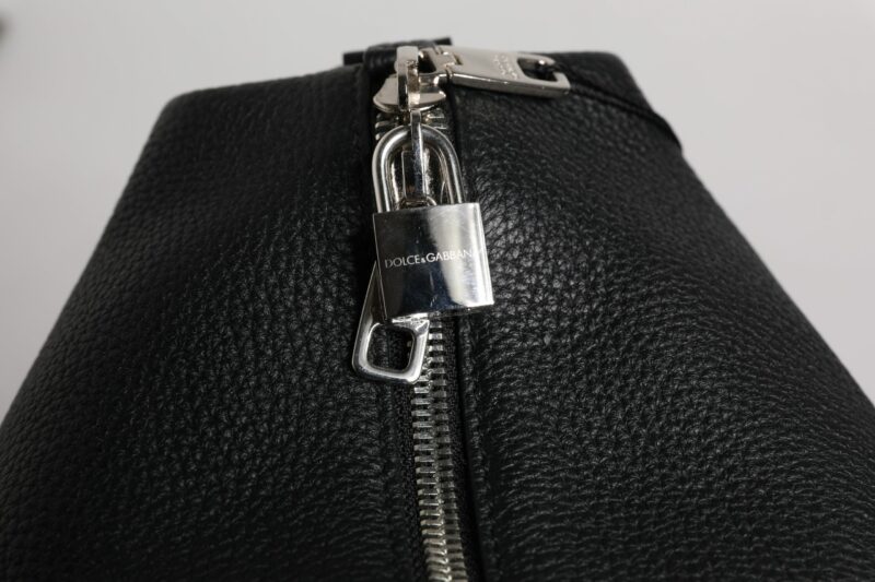 Dolce & Gabbana Black Calfskin Leather Hand Shoulder Duffle Bag - Image 7