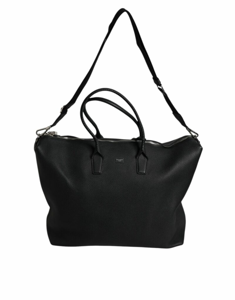 Dolce & Gabbana Black Calfskin Leather Hand Shoulder Duffle Bag - Image 8