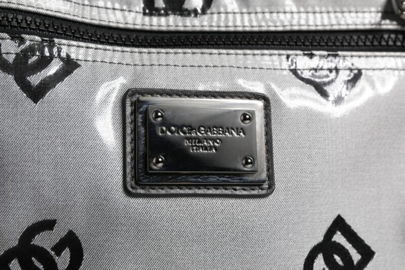 Dolce & Gabbana Polyester Gray Black DG Logo Plaque Backpack Bag - Image 3