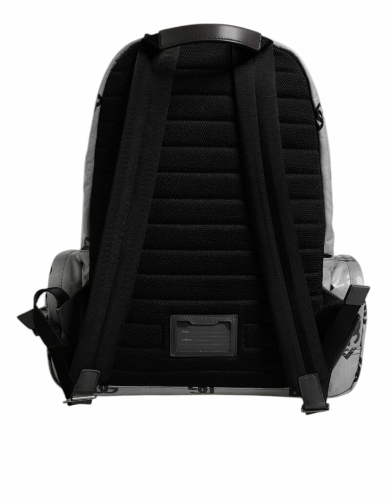 Dolce & Gabbana Polyester Gray Black DG Logo Plaque Backpack Bag - Image 5