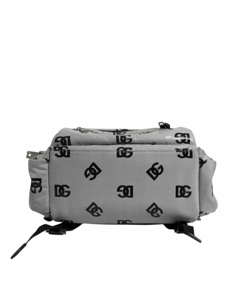Dolce & Gabbana Polyester Gray Black DG Logo Plaque Backpack Bag - Image 6