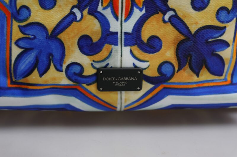 Dolce & Gabbana Multicolor Majolica Print Nylon Travel Backpack Bag - Image 3
