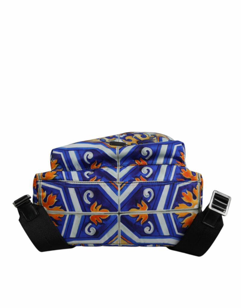 Dolce & Gabbana Multicolor Majolica Print Nylon Travel Backpack Bag - Image 6