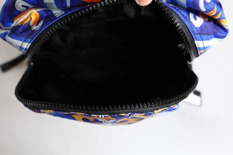 Dolce & Gabbana Multicolor Majolica Print Nylon Travel Backpack Bag - Image 7