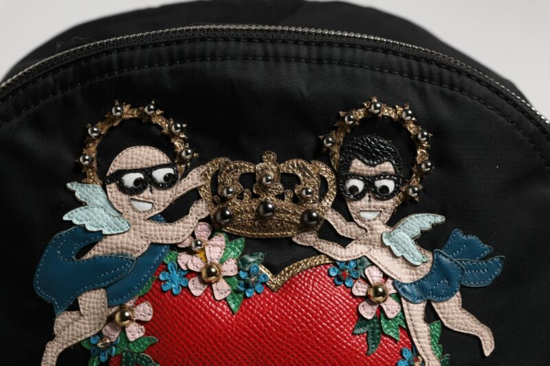 Dolce & Gabbana Black Nylon #DGFAMILY Embellished Backpack VULCANO Bag - Image 4