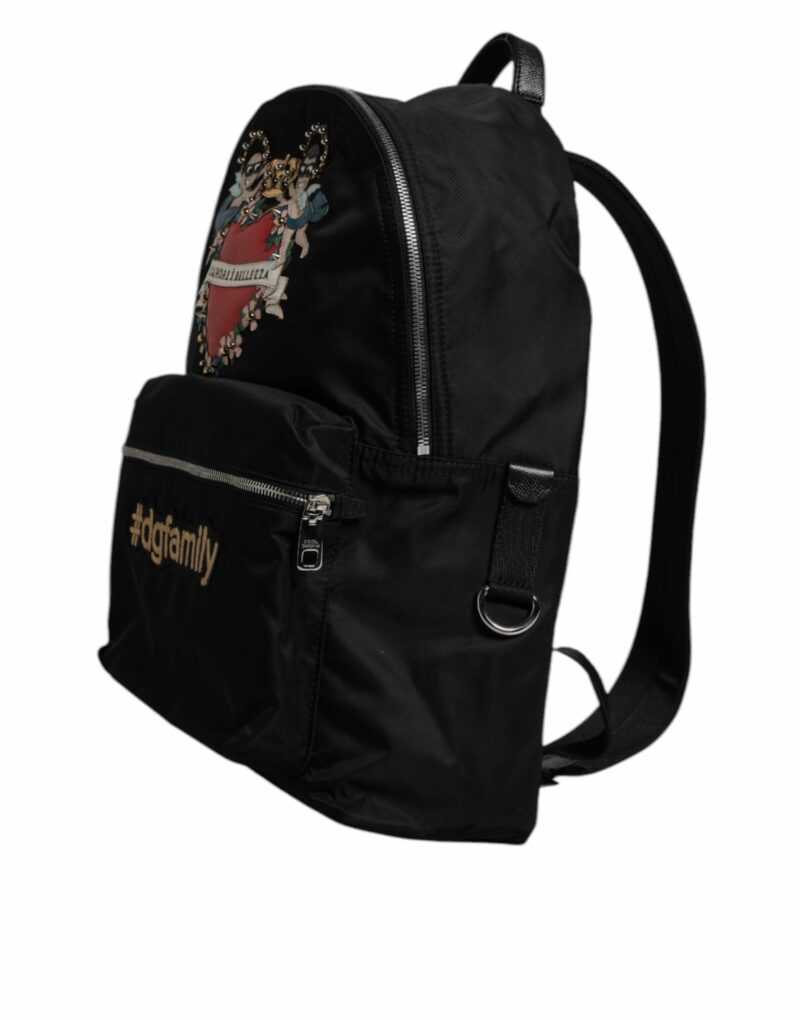 Dolce & Gabbana Black Nylon #DGFAMILY Embellished Backpack VULCANO Bag - Image 5