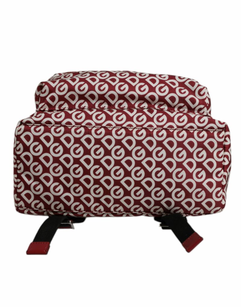 Dolce & Gabbana Red White DG Logo Print Nylon Travel Backpack Bag - Image 6
