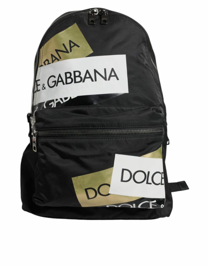 Dolce & Gabbana Black Logo Tape Polyamide School Travel Backpack Bag - Image 2