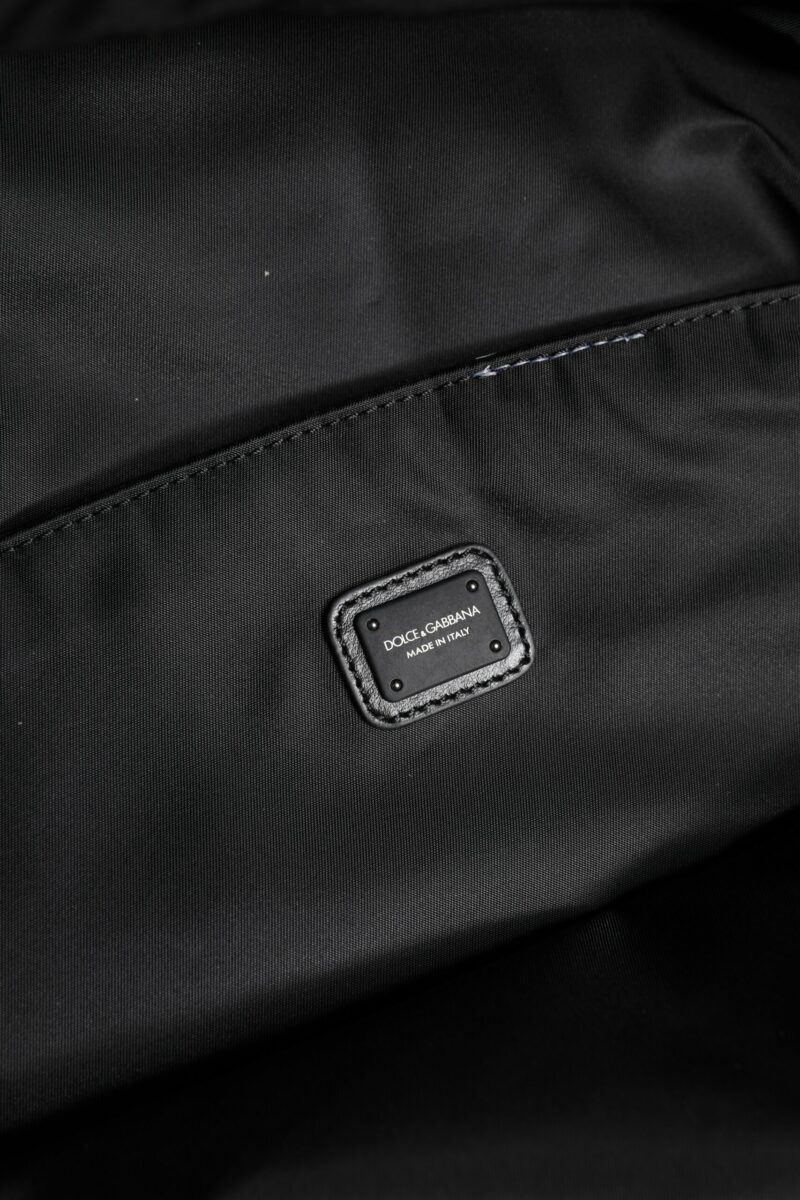 Dolce & Gabbana Black Logo Tape Polyamide School Travel Backpack Bag - Image 6
