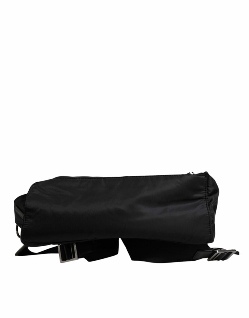 Dolce & Gabbana Black Logo Tape Polyamide School Travel Backpack Bag - Image 7