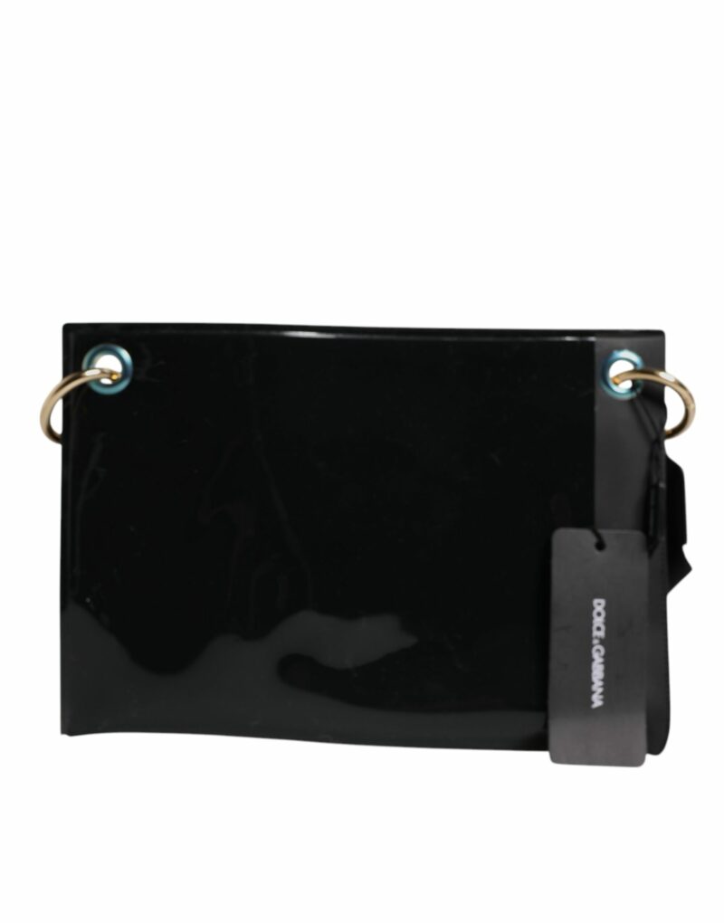 Dolce & Gabbana Black PVC Leather Pouch Shoulder Strap Bag - Image 5
