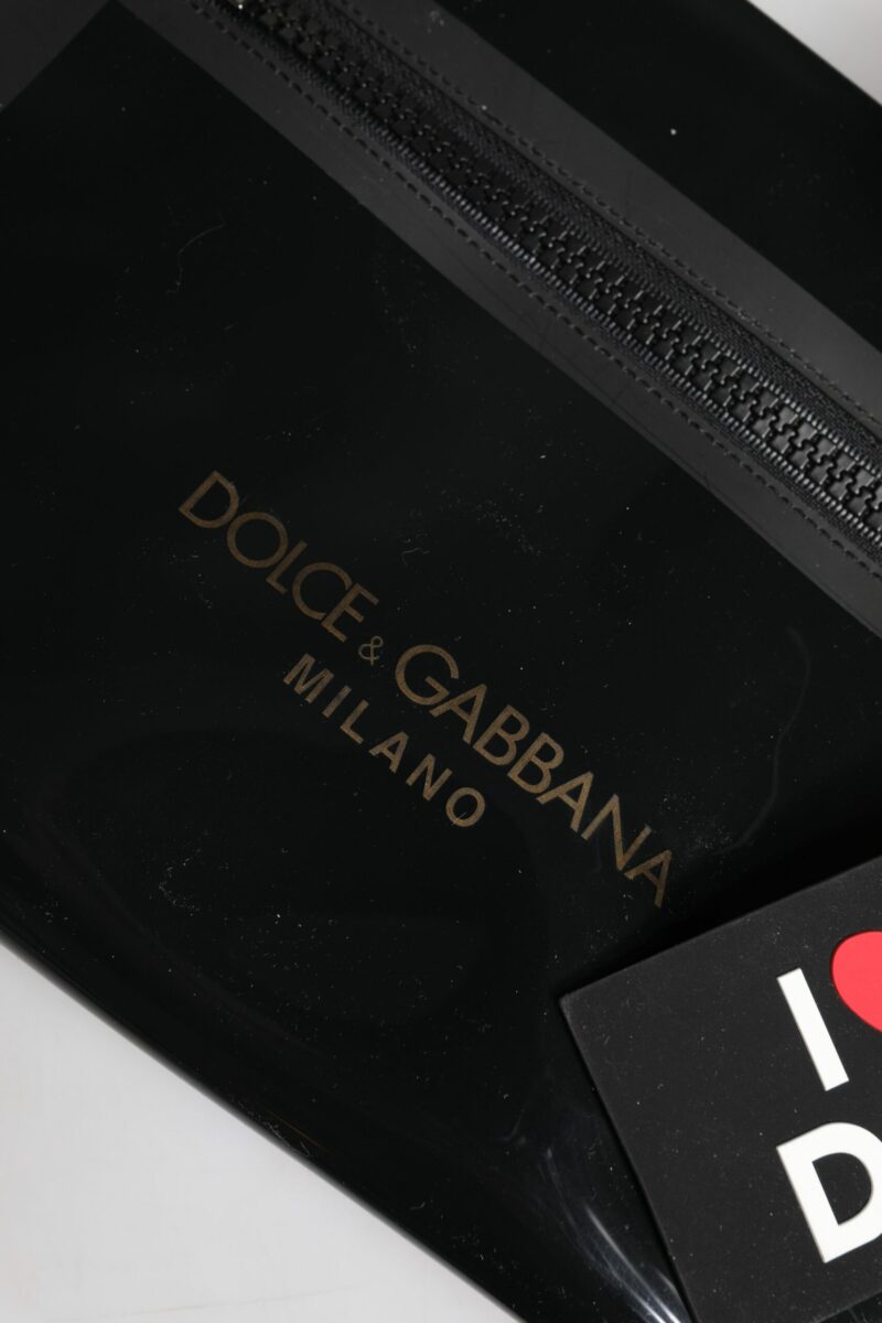 Dolce & Gabbana Black PVC Leather Pouch Shoulder Strap Bag - Image 6