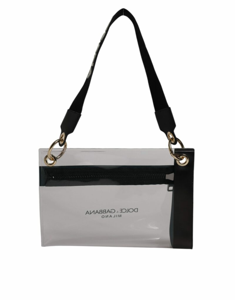 Dolce & Gabbana Clear PVC Leather Pouch Shoulder Strap Bag - Image 4