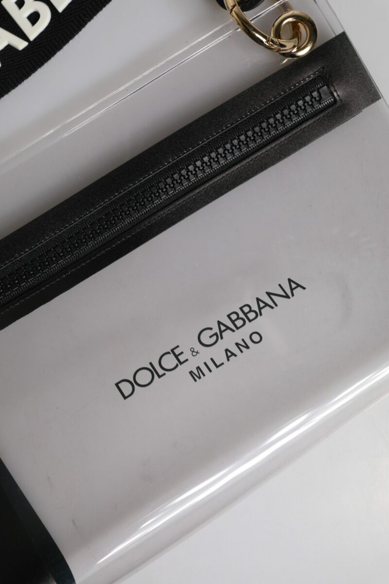 Dolce & Gabbana Clear PVC Leather Pouch Shoulder Strap Bag - Image 6
