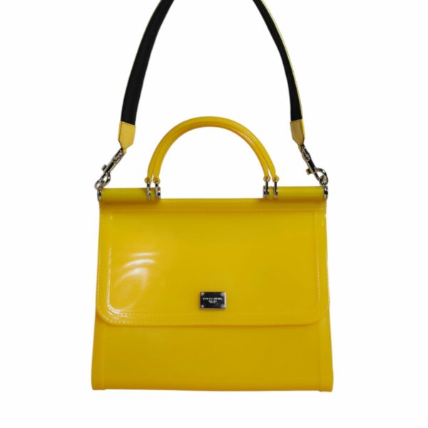 Dolce & Gabbana Yellow PVC Cotton Satchel Shoulder Strap Bag