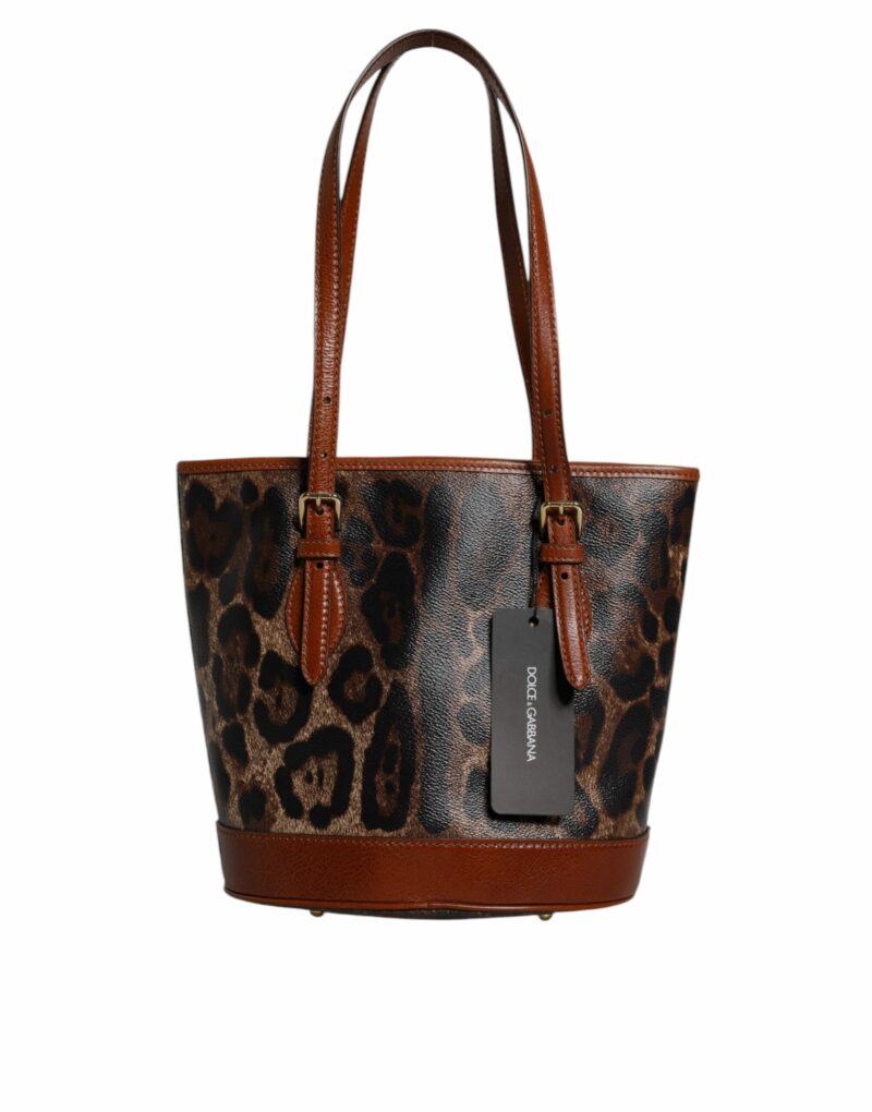 Dolce & Gabbana Brown Leopard Leather Shoulder Strap Tote Bag - Image 2