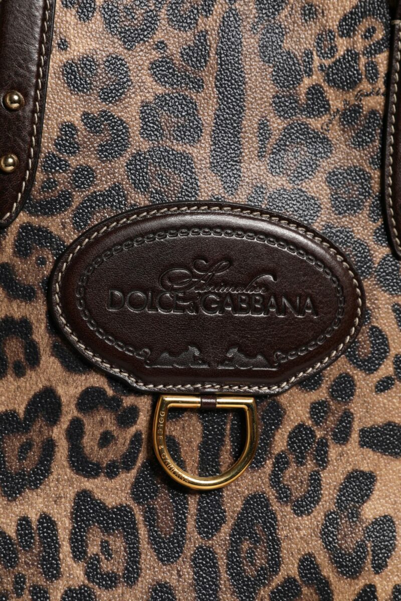 Dolce & Gabbana Brown Leopard Leather Shoulder Strap Tote Bag - Image 5