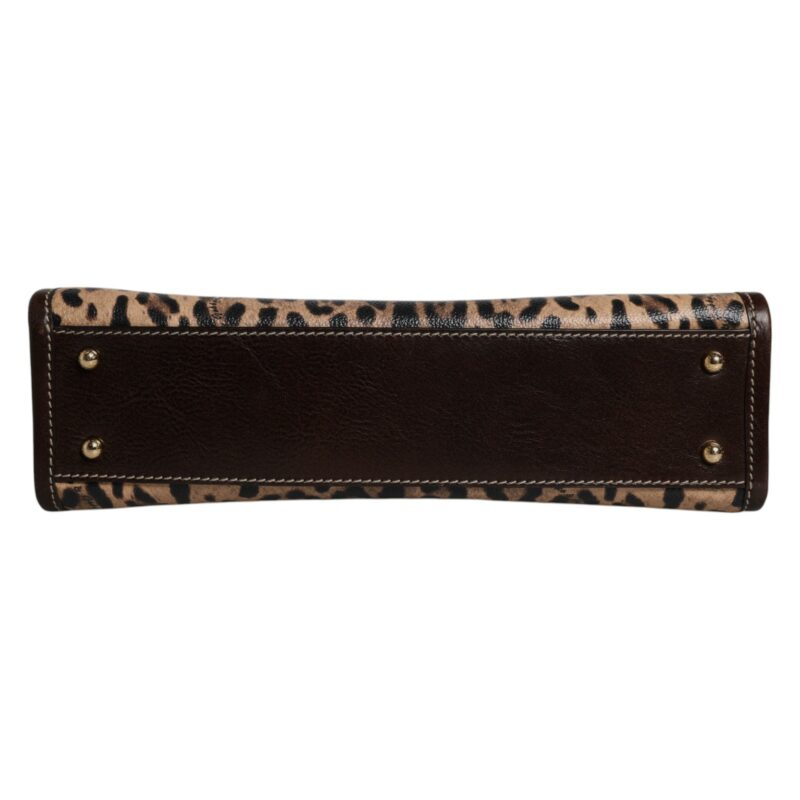 Dolce & Gabbana Brown Leopard Leather Shoulder Strap Tote Bag - Image 7