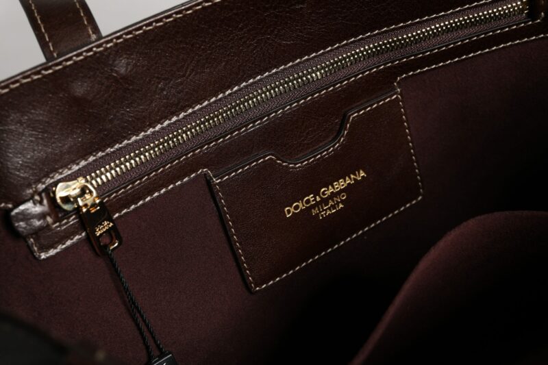 Dolce & Gabbana Brown Leopard Leather Shoulder Strap Tote Bag - Image 8
