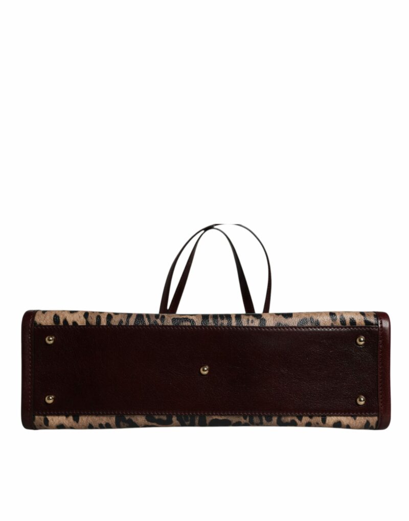 Dolce & Gabbana Brown Leopard Leather Shoulder Strap Tote Bag - Image 6