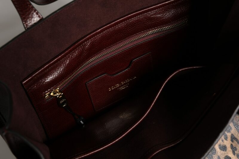Dolce & Gabbana Brown Leopard Leather Shoulder Strap Tote Bag - Image 8