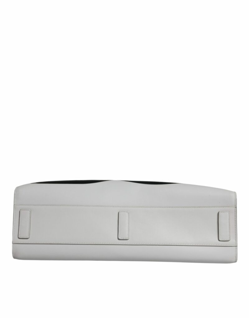 Dolce & Gabbana White Logo Print DG Daily Calfskin Shopping Tote Bag - Image 5