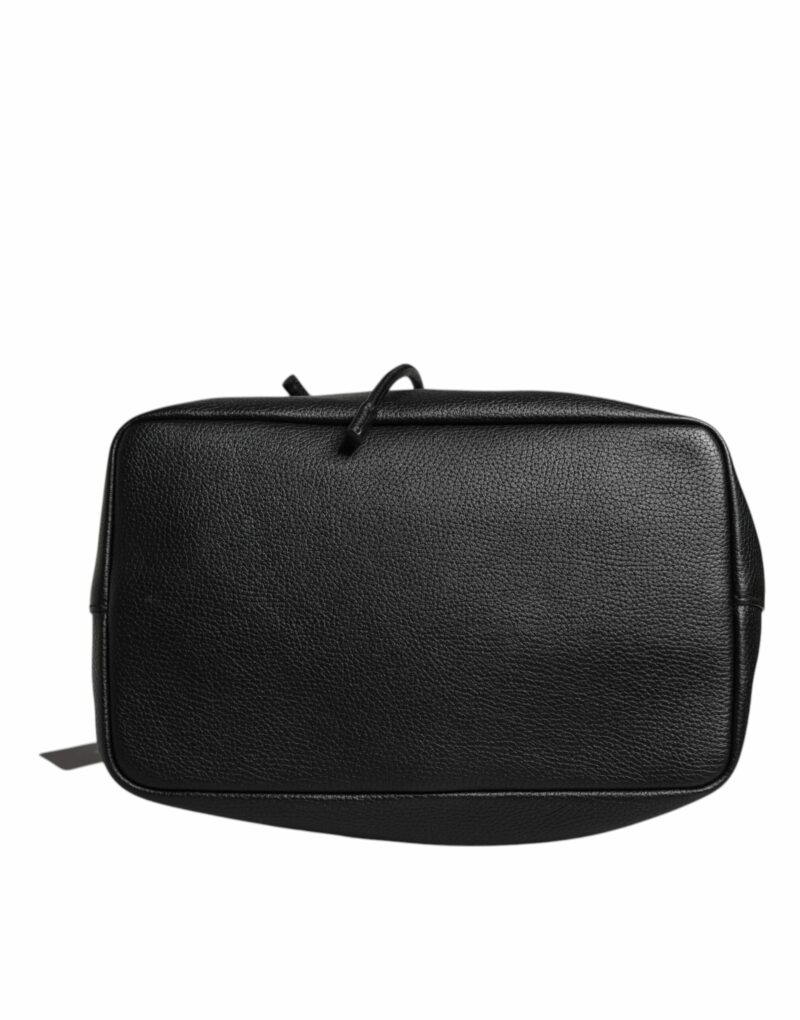 Dolce & Gabbana Black Calfskin Leather DOLCE Shoulder Bucket Bag - Image 3