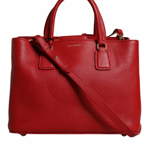 Dolce & Gabbana Red Calfskin Leather Shoulder Top Handle Bag