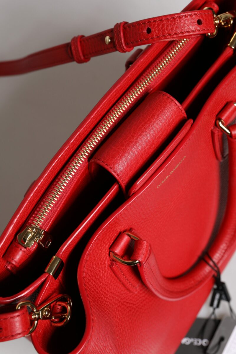 Dolce & Gabbana Red Calfskin Leather Shoulder Top Handle Bag - Image 8