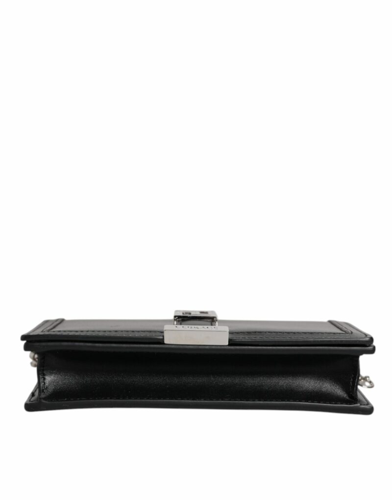 Versace Black Calfskin Leather Chain Strap Shoulder Crossbody Bag - Image 6