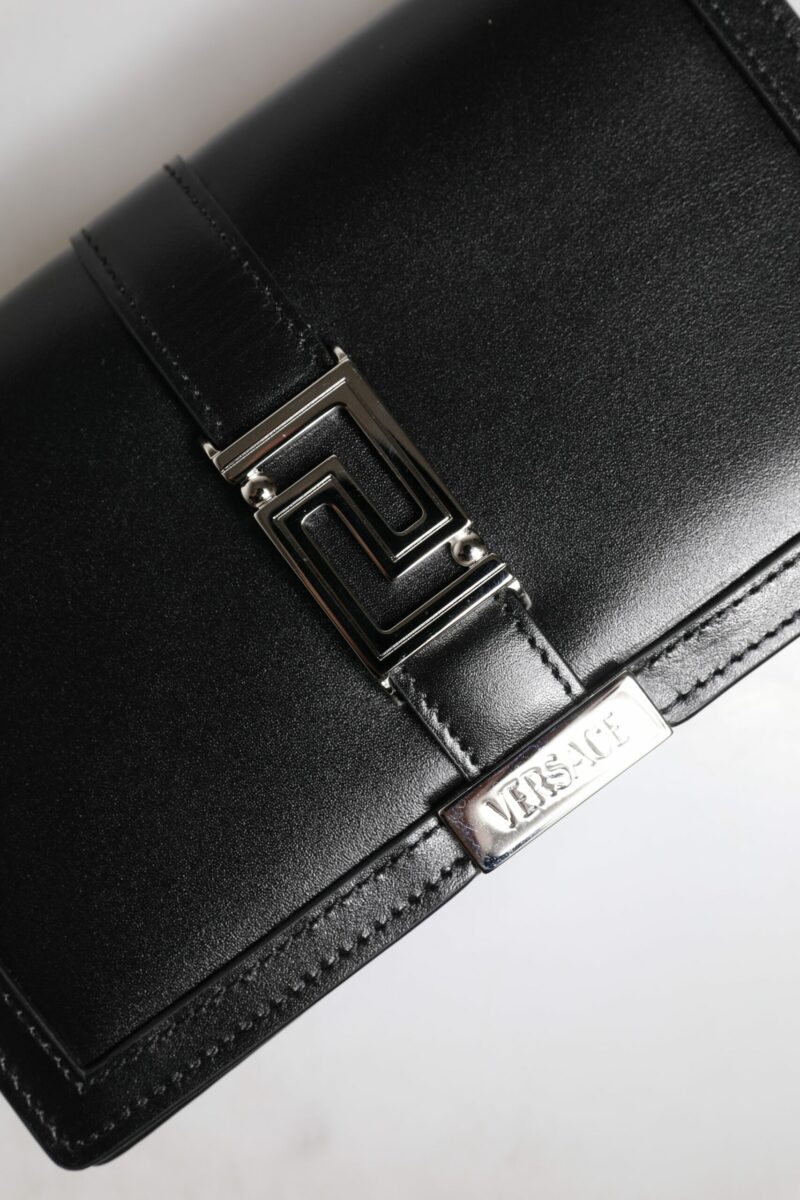 Versace Black Calfskin Leather Chain Strap Shoulder Crossbody Bag - Image 7