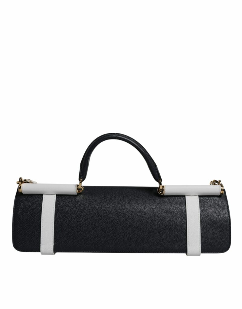 Dolce & Gabbana Blue White Calfskin Leather Crossbody Shoulder Bag - Image 4