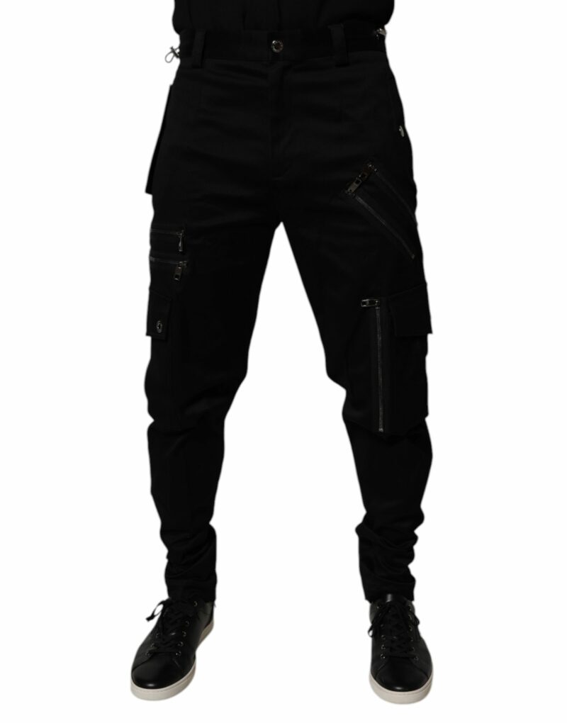 Dolce & Gabbana Black Cotton Cargo Tapered Pants - Image 2