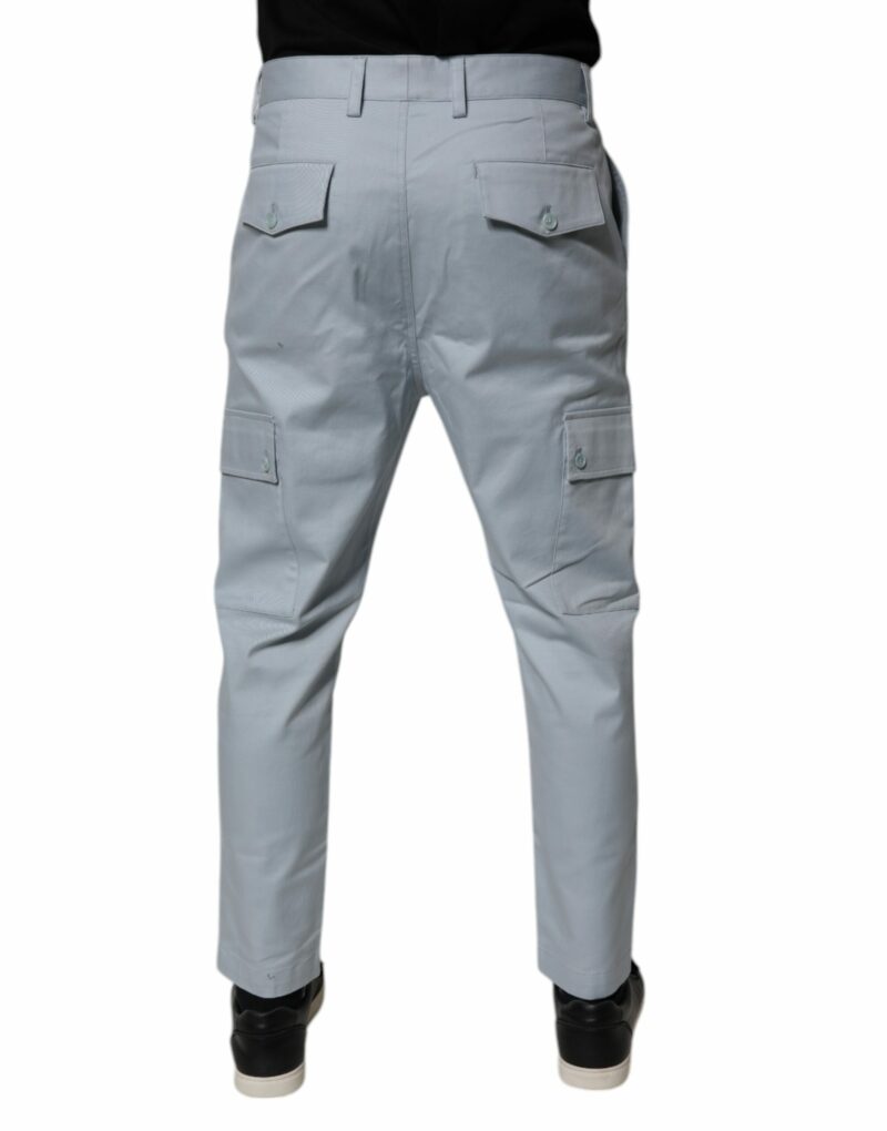 Dolce & Gabbana Light Blue Cotton Cargo Tapered Pants - Image 4