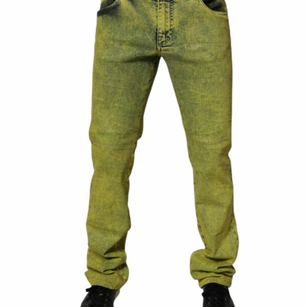 Dolce & Gabbana Yellow Cotton Stretch Skinny Men Denim Jeans