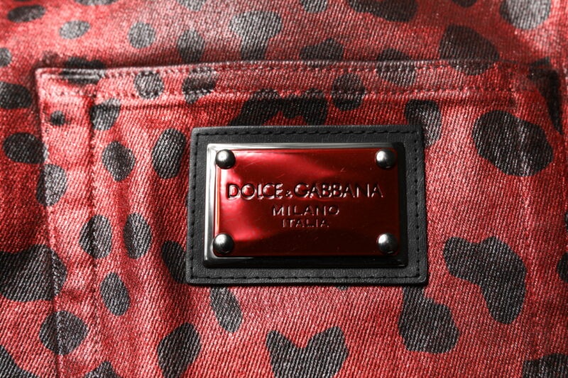 Dolce & Gabbana Red Leopard Cotton Straight Men Denim Jeans - Image 6