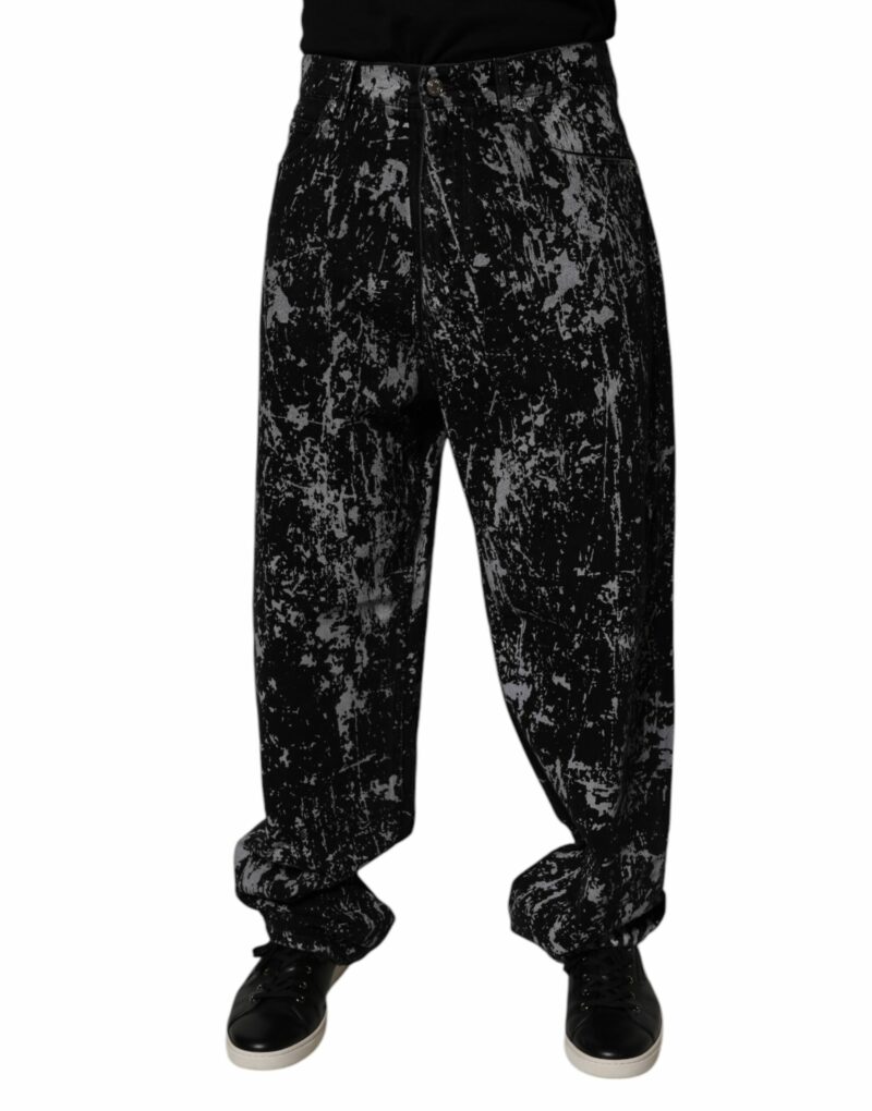 Dolce & Gabbana Black Tie Dye Cotton Straight Men Denim Jeans - Image 2