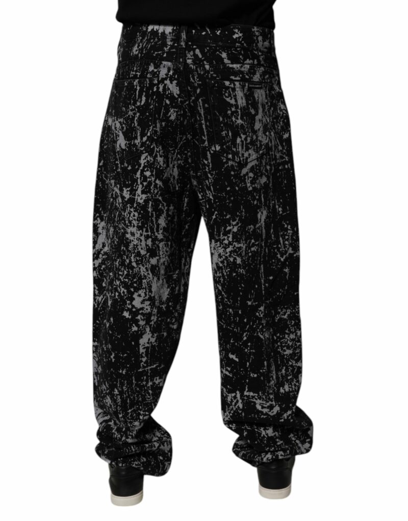 Dolce & Gabbana Black Tie Dye Cotton Straight Men Denim Jeans - Image 4