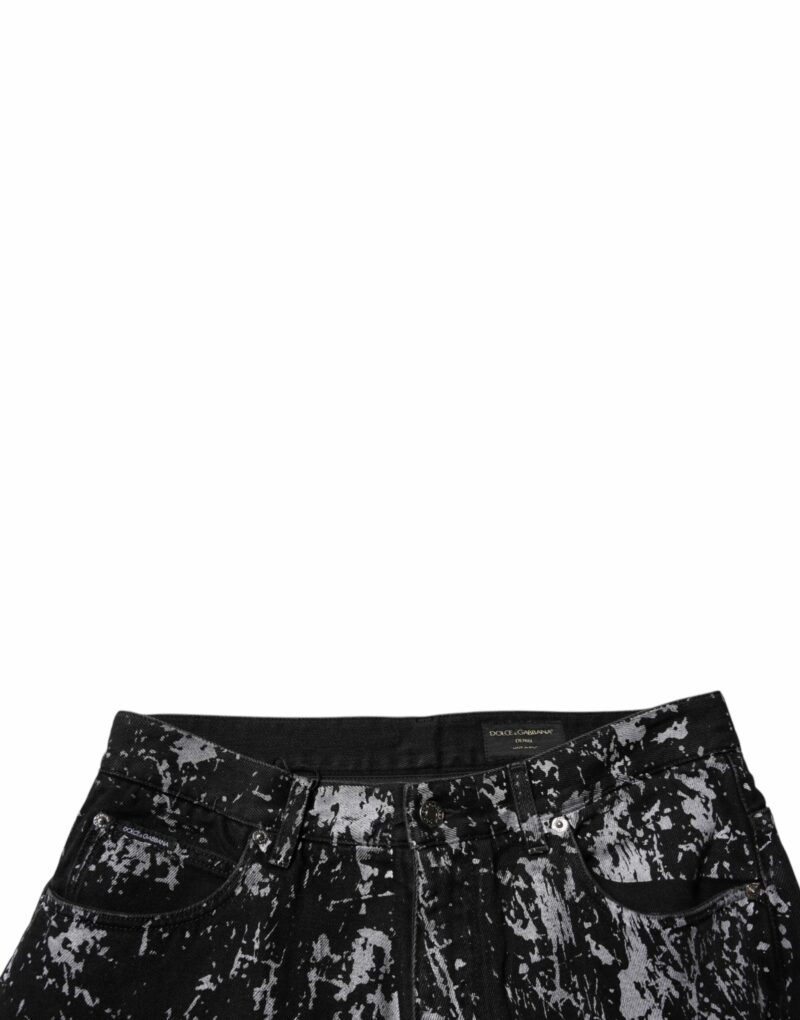 Dolce & Gabbana Black Tie Dye Cotton Straight Men Denim Jeans - Image 5