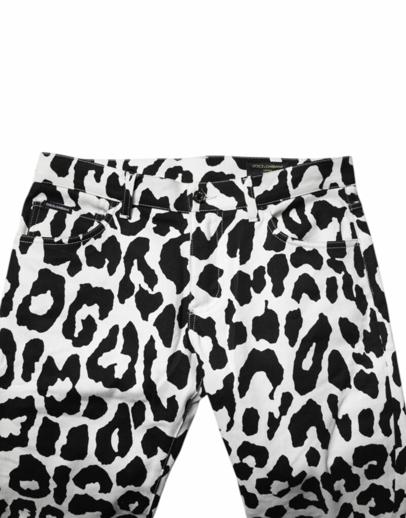 Dolce & Gabbana White Leopard Cotton Skinny Denim Jeans - Image 5